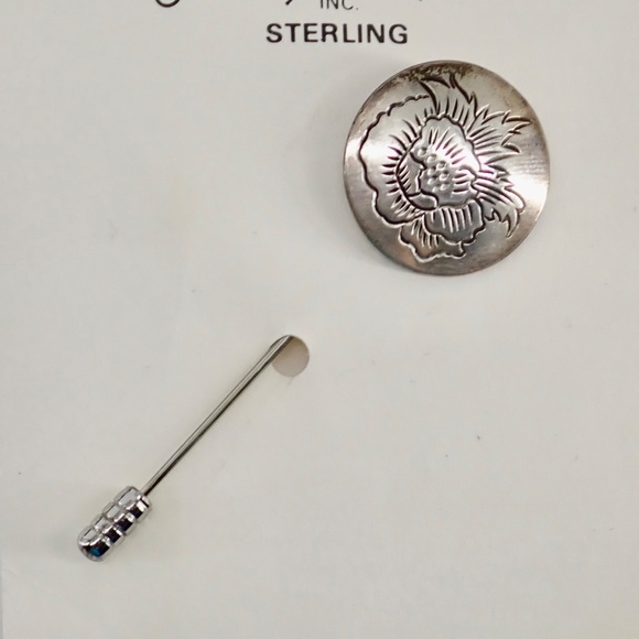 Samual Kirk & Son Sterling Silver Poppy Hat Lapel Pin 26-8 New 2.25" Long - Picture 10 of 15